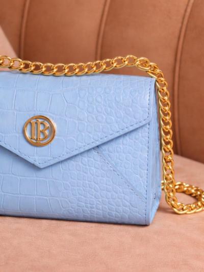 BORSELLA DESIGN - Borsa a catena color azzurro polvere 