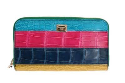 BRANDSGATEWAY - DOLCE & GABBANA MULTICOLOR ALLIGATOR CAIMAN LEDER CONTINENTAL WALLET