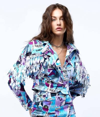 BRENDA AGRADI - JAQUETA BOMBER COM FRINGAS 