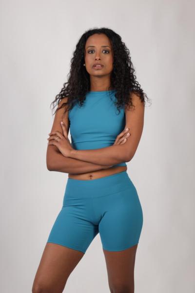 BRILLA - Turquoise Biker Shorts Set