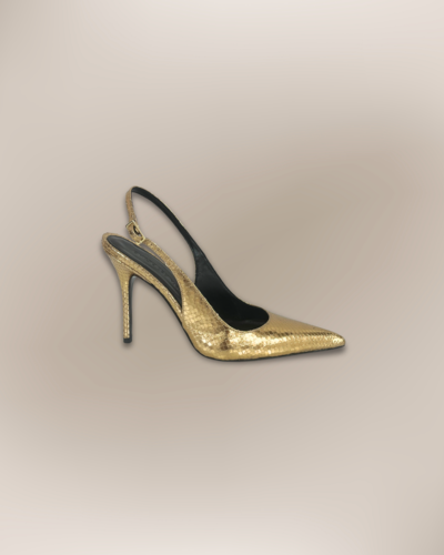 CALZOLERIA180 - Stiletto con cinturino posteriore dorato 