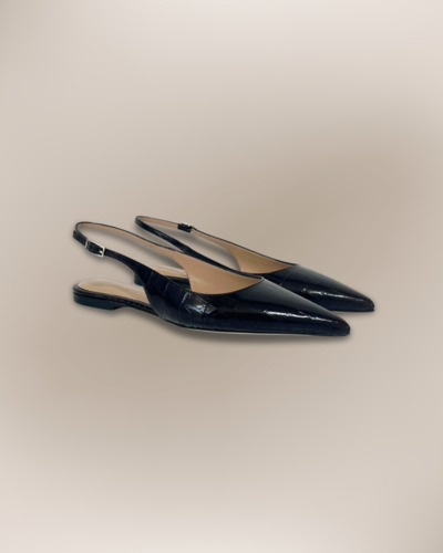 CALZOLERIA180 - Черные балетки с открытой пяткой 