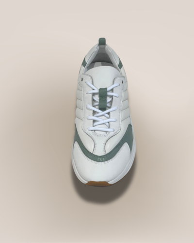 Italian white green sneaker made in Italy for resellers