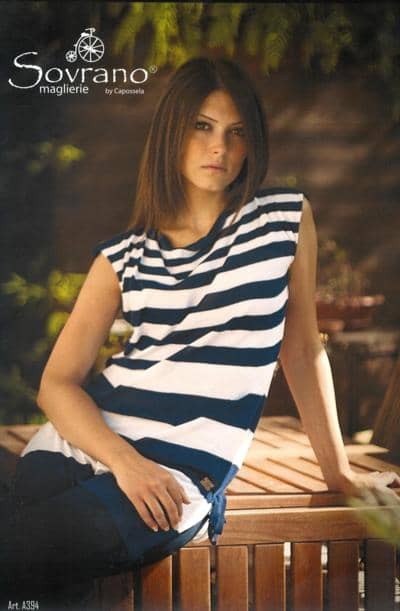 SOVRANO TRICOT - Полосатая трикотажная туника 