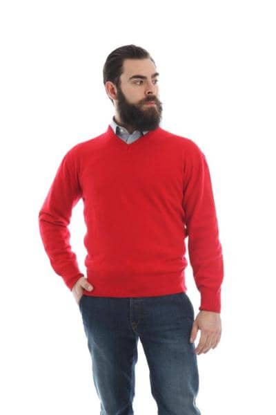 SOVRANO TRICOT - Красный пуловер из шерсти мериноса 