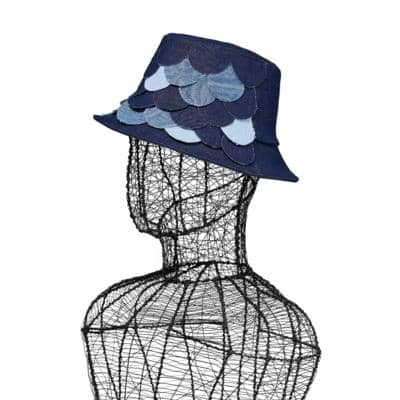 CARLO FORTI - Шляпа-ведро с джинсовыми нашивками 