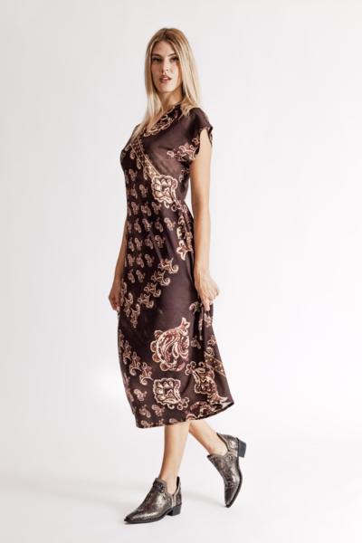 Vestido midi con estampado italiano para mayoristas