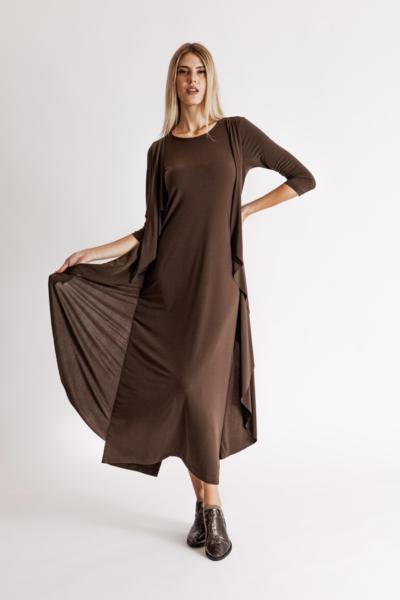 Vestido maxi marrón hecho en Italia para mayoristas