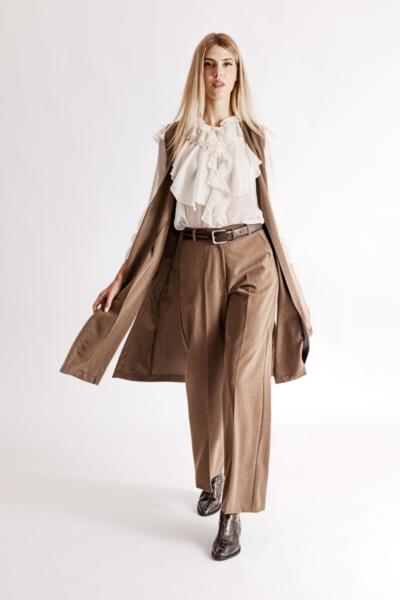 Conjunto italiano marrón de pantalones y chaleco para revendedores