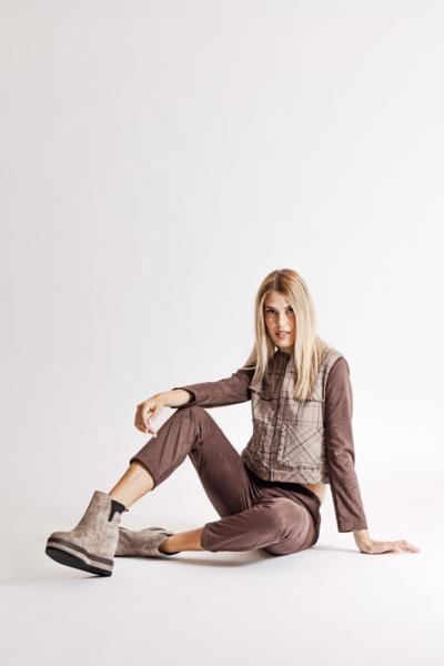 Conjunto de moda italiano para revendedores, botas de ante