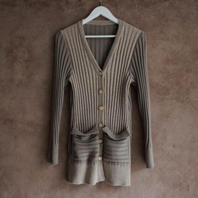 Cárdigan largo acanalado italiano para revendedores