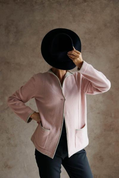 Chaqueta de punto rosa italiana para mayoristas