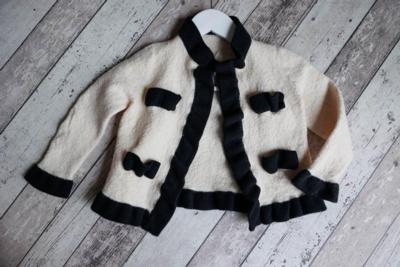 Chaqueta de lana blanca y negra al por mayor Made in Italy para revendedores