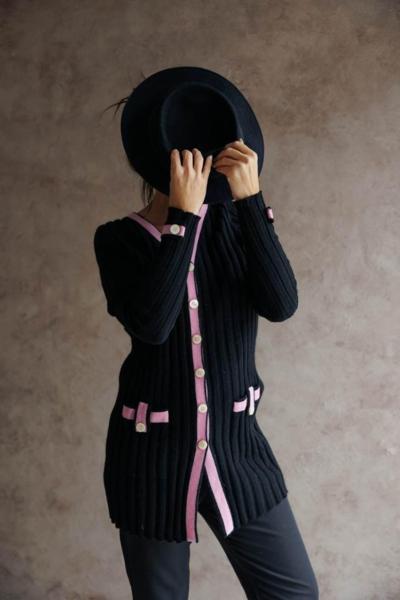 CAROLA SALA - Black Pink Cardigan