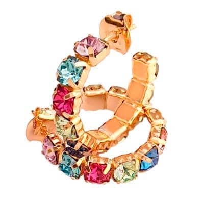 CAVAS - Orecchini a  cerchio tutto pietre