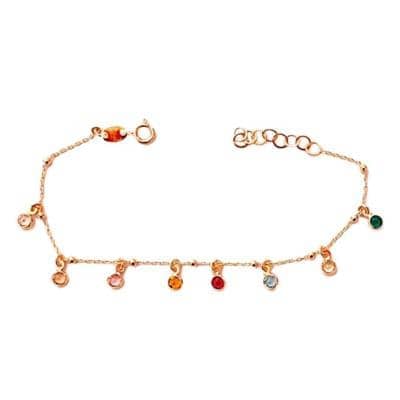 CAVAS - Bracciale argento dorato e pietre colorate