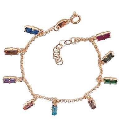 CAVAS - Bracciale argento dorato e pietre colorate
