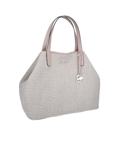 Bolso tejido italiano con asas de cuero para revendedores