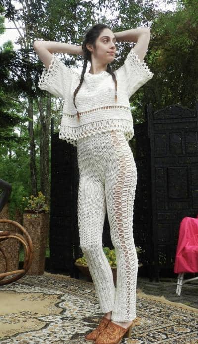 DAFNE - camisa e calças de cintura alta 