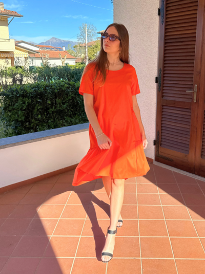 DANIELA G - Chic Tangerine Dress