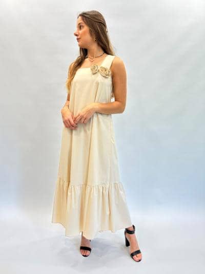 DANIELA G - Elegant Cream Rose Dress