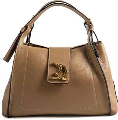 Italian leather handbag with gold clasp for resellers