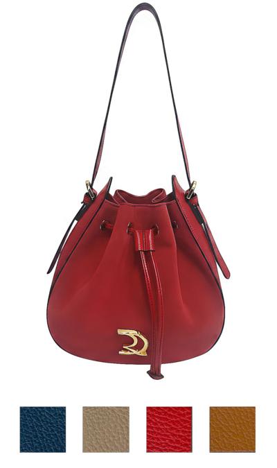Sac seau en cuir rouge italien pour revendeurs en gros