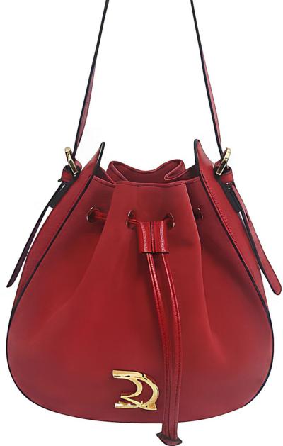 Sac seau rouge en cuir pour revendeurs, fabricant italien
