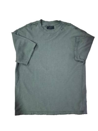 DLL EFFETTI MODA - Camiseta Amiri Distressed Olive 