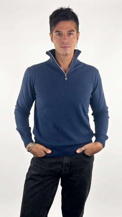 DUE TOSCANI - Blusa de gola alta curta com zíper 