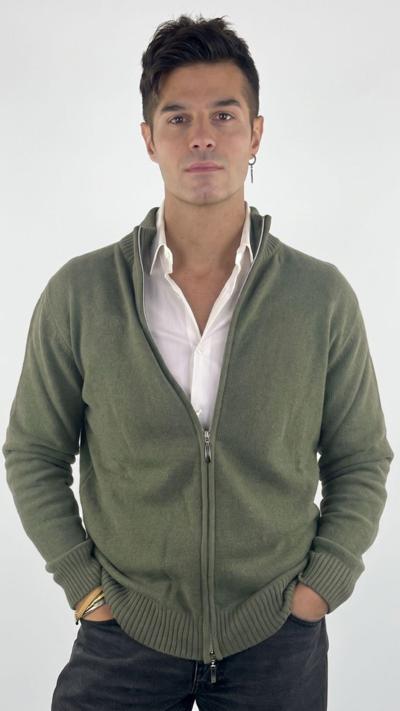 DUE TOSCANI - Jaqueta masculina longa com zíper 