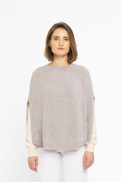 Italienischer grauer Wollponcho für Wiederverkäufer Großhandel