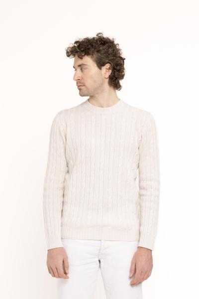DUE TOSCANI - Suéter masculino de tricô com tranças 