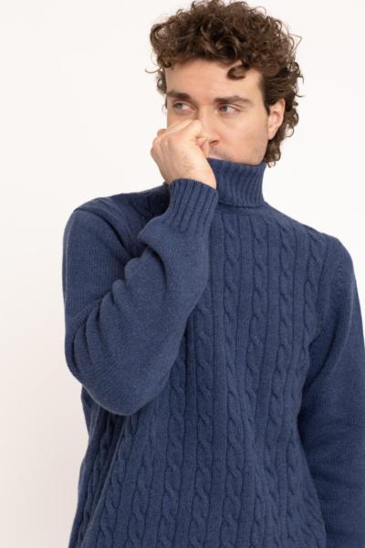 DUE TOSCANI - Camiseta masculina de gola alta com trança 