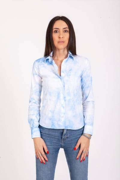 EKLAM - Camisa Azul Celeste Elegante 
