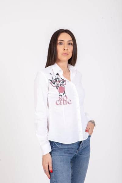 EKLAM - Camisa chique com estampa de girafa 