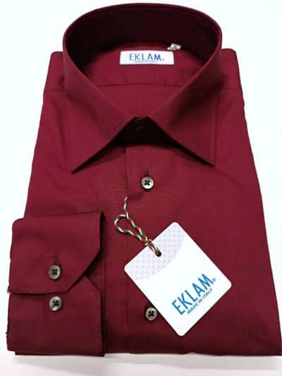 EKLAM - Camisa Elegante Borgonha 