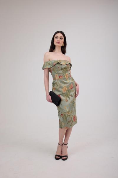 Abito floreale italiano scollo a barca per rivenditori