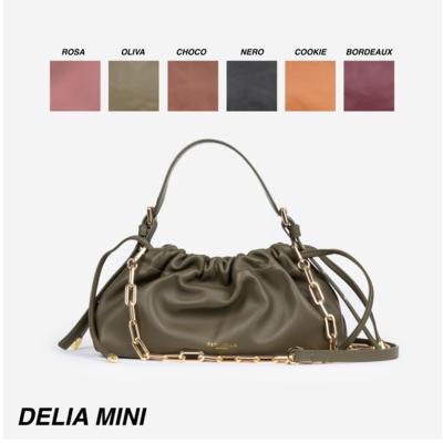 Italienische Mini-Ledertasche olivgrün für Wiederverkäufer