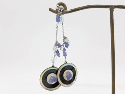 FEMELLE - pendiente 9, botones preciosos y piedras naturales