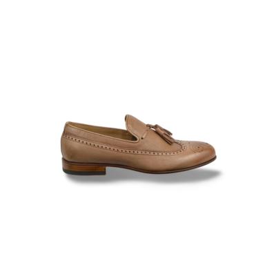 FIORANGELO - Mocasín de piel beige con borla 