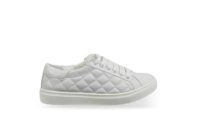 Made in Italy white quilted leather sneaker for resellers