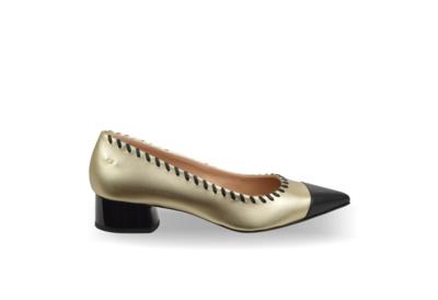 FIORANGELO - Zapatos de salón con puntera dorada 