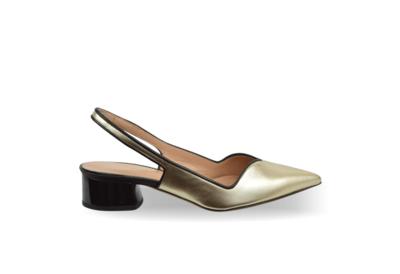Made in Italy gold leather slingback heels for resellers