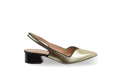 FIORANGELO - Zapatos de salón dorados con tira trasera 
