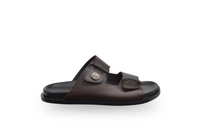 Brown Italian leather sandal for resellers, adjustable straps