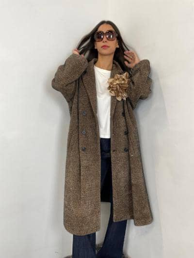 FM MODA - Abrigo elegante de tweed 