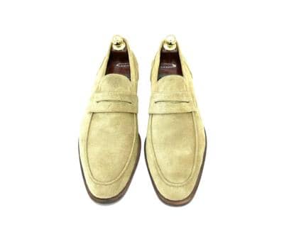 Made in Italy beige suede loafers for resellers