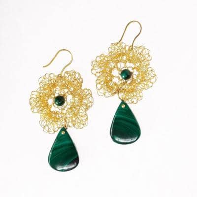 GRAZIELLA BENNATI - Pendientes de rosa irlandesa 