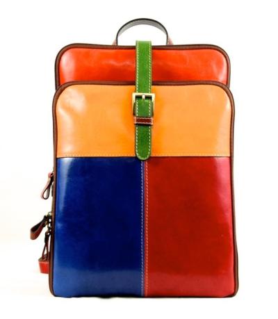 Bunter Leder-Rucksack Made in Italy für Wiederverkäufer